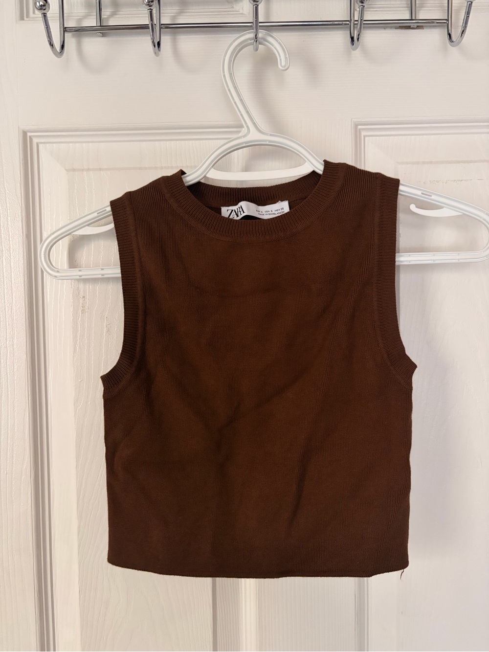 Zara Kids Chocolate Brown Ribbed Tank Top